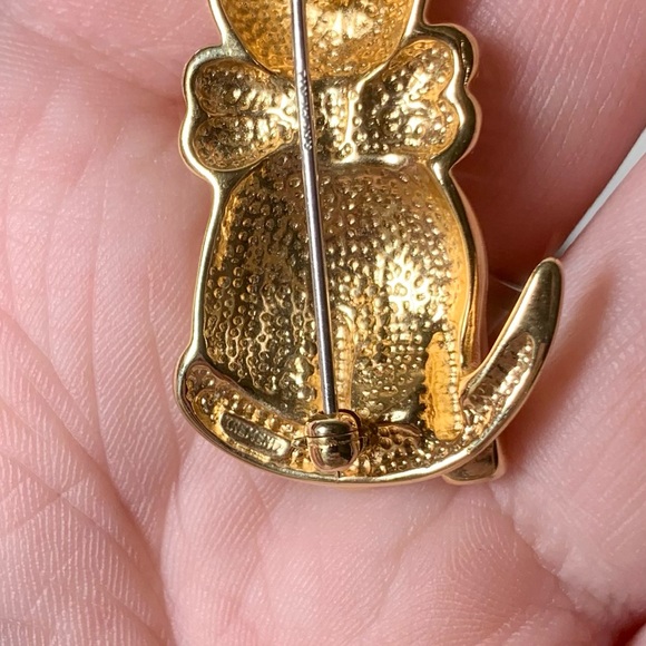 Vintage rare Krementz cat brooch 14K overlay - Picture 7 of 7